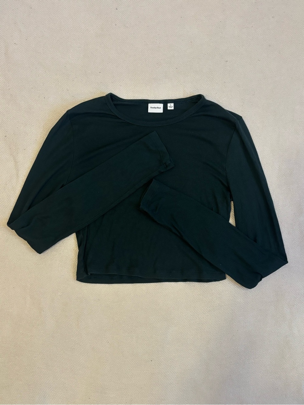 Sunday Best Long-Sleeve Ribbed Crop Top